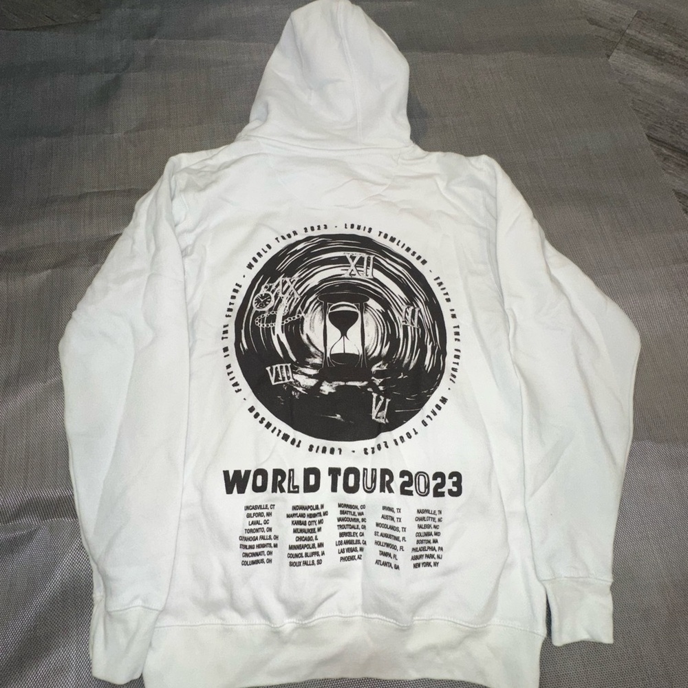 Louis Tomlinson White Jacket with Black World Tour Design